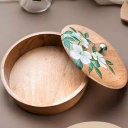 Floral Print Wooden Roti Box-23
