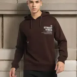 Men Typographic Print Regular Fit Hoodie-image-113