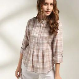 Women Checked Regular Fit Shirt-image-5
