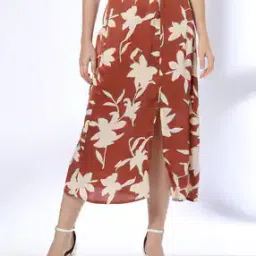 Women Floral Print Wrap Skirt-picture-18