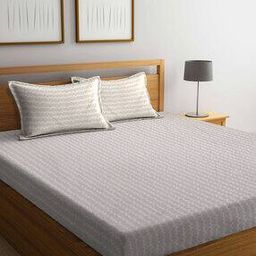 Chevrons Print King Size Bedsheet with 2 Pillow Covers-30