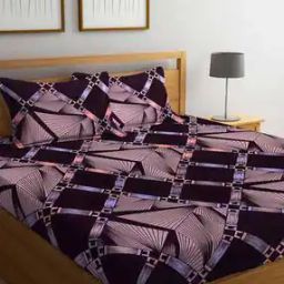 300 TC Geometric Print King Size Bedsheet with 2 Pillow Covers-21