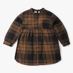 Checked Shirt Dress with Patch Pocket-image-12