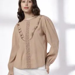 Women Swiss Dot Relaxed Fit Top-18