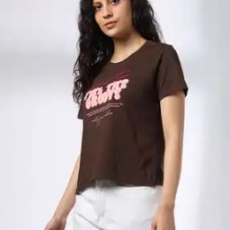 Women Typographic Regular Fit Crew-Neck T-Shirt-27