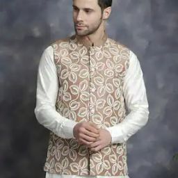 Men Regular Fit Nehru Jacket with Button Closure-8