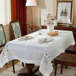 Embroidered 8-Seater Rectangle Table Cover-image-1