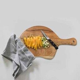 Acacia Wood Antiskid Reversible Chopping Board with Handle-image-5