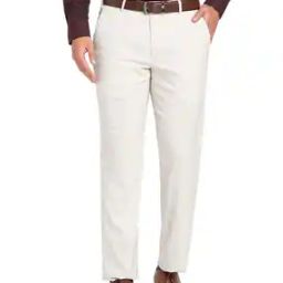 Men Flat Front Relaxed Fit Trousers-picture-35