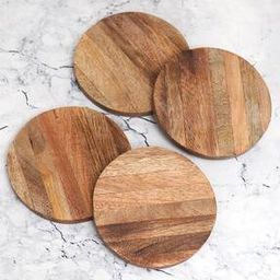 Set of 4 Round-Shaped Wooden Coasters-image-51