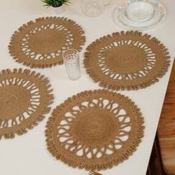 Set of 4 Crochet Round-Shaped Placemats-picture-39