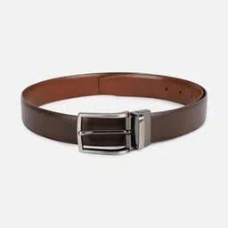 Reversible Leather Belt with Buckle Closure-image-93
