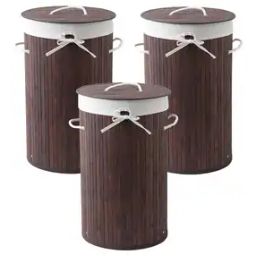 Set of 3 Bamboo Laundry Baskets-16