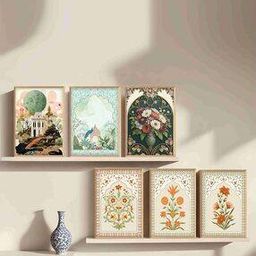 Pack Of 6 Graphic Rectangular Shaped Modern Wall Art Painting-20