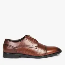 Lace-Up Derby Shoes with Perforations-image-9
