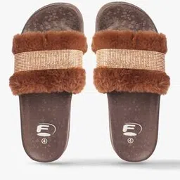 Embellished Fur Flip-Flops-image-4
