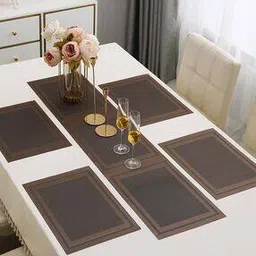 Set of 4 Striped Table Placemats & Runner-picture-31
