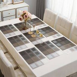 PVC Dinner Mats with Runner for 6 Seater Dining Table-2
