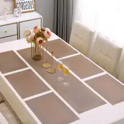 PVC Placemats with Table Runner for Dining Table 6 Seater (AR4232)-image-1