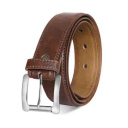Men Croc-Embossed Belt with Buckle Closure-image-60