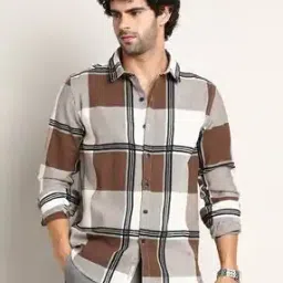 campus sutra Men Checked Regular Fit Shirt with Spread Collar-picture-35