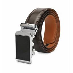 Leather Belt with Plaque Buckle-image-78