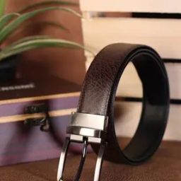 Men Reversible Belt with Metal Buckle Closure-image-130