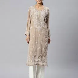 Women Embroidered Straight Kurta-image-63