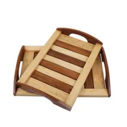 Set of 2 Rectangular Wooden Trays-14