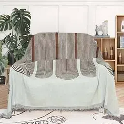 Geometric Print Single Seater Reversible Sofa Cover-image-42