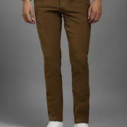 Men Tapered Fit Flat-Front Trousers-image-35