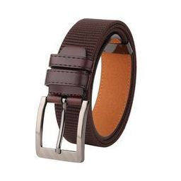 Textured Classic Belt with Stainless Steel Buckle-image-3
