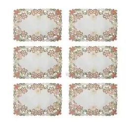 Set of 4 Floral Embroidered Placemats-picture-30