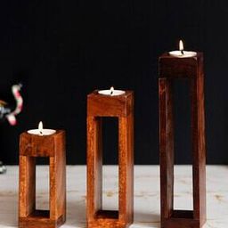  Hollow Pillar Wooden Tea Light Candle Stands-image-10