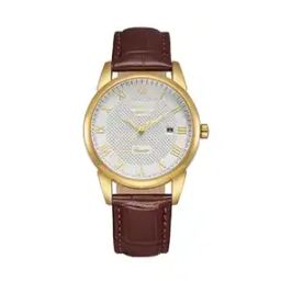 K23030-GLDI Analogue Watch with Leather Strap-image-1