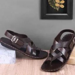 Men Criss-Cross Strap Sandals with Buckle Fastening-image-78