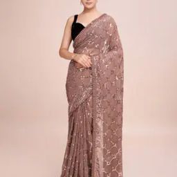 Women Embellished Georgette Saree-image-25