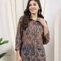 Women Ikat Print Relaxed Fit Shirt-image-69