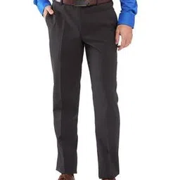 Men Relaxed-Fit Flat-Front Trousers with Insert Pockets-image-88