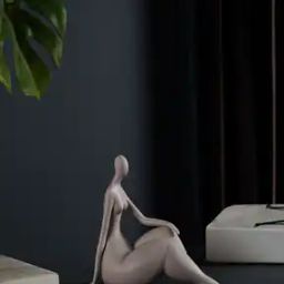 Lady Sitting Pose Polyresin Showpiece-image-73