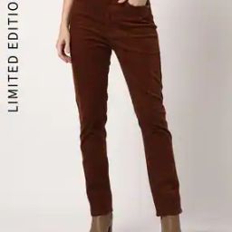 Women Ribbed Corduroy Slim Fit Jeans-image-95