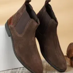 teakwood leathers Men Slip-On Pointed-Toe Chelsea Boots-picture-1
