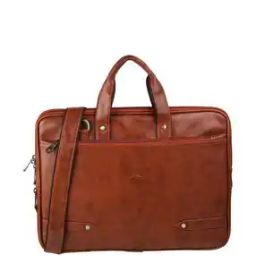 Leather Laptop Handbag with Detachable Strap-image-17