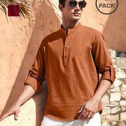 Men Pack of 2 Regular Fit Short Kurtas-19