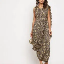 Printed Dhoti Jumpsuit with Dupatta-image-36