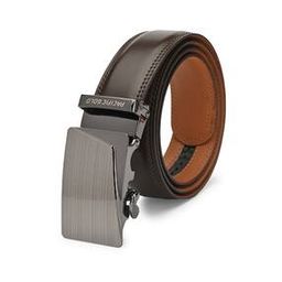 Leather Belt with Plaque Buckle Closure-image-42