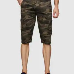 Camouflage Print Cargo Shorts-image-65