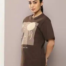 Women Graphic Print Oversized Fit Round-Neck T-Shirt-image-53
