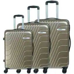 Set of 3 Men Striped Trolley Bags with Number Lock-16