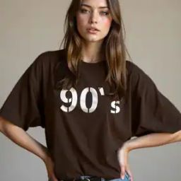 Women Typographic Print Oversized Fit Crew-Neck T-Shirt-image-43